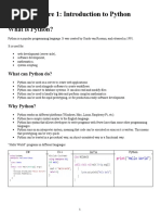 Lecture 1: Introduction To Python