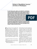 stability and relapse of manidublar anterior alingnment- university of washington