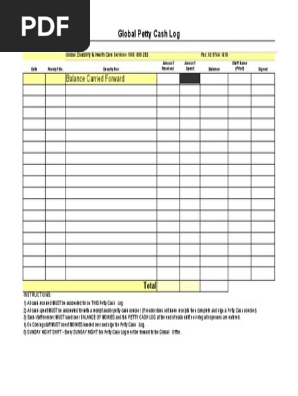 petty cash log 12