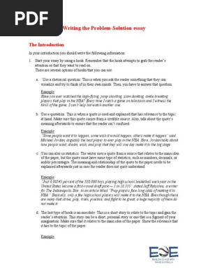 Writing the Problem-Solution Essay