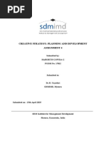 Creative Strategy: Planning and Development Assignment 4: Submitted By: Harshith Gowda G PGDM No. 17012