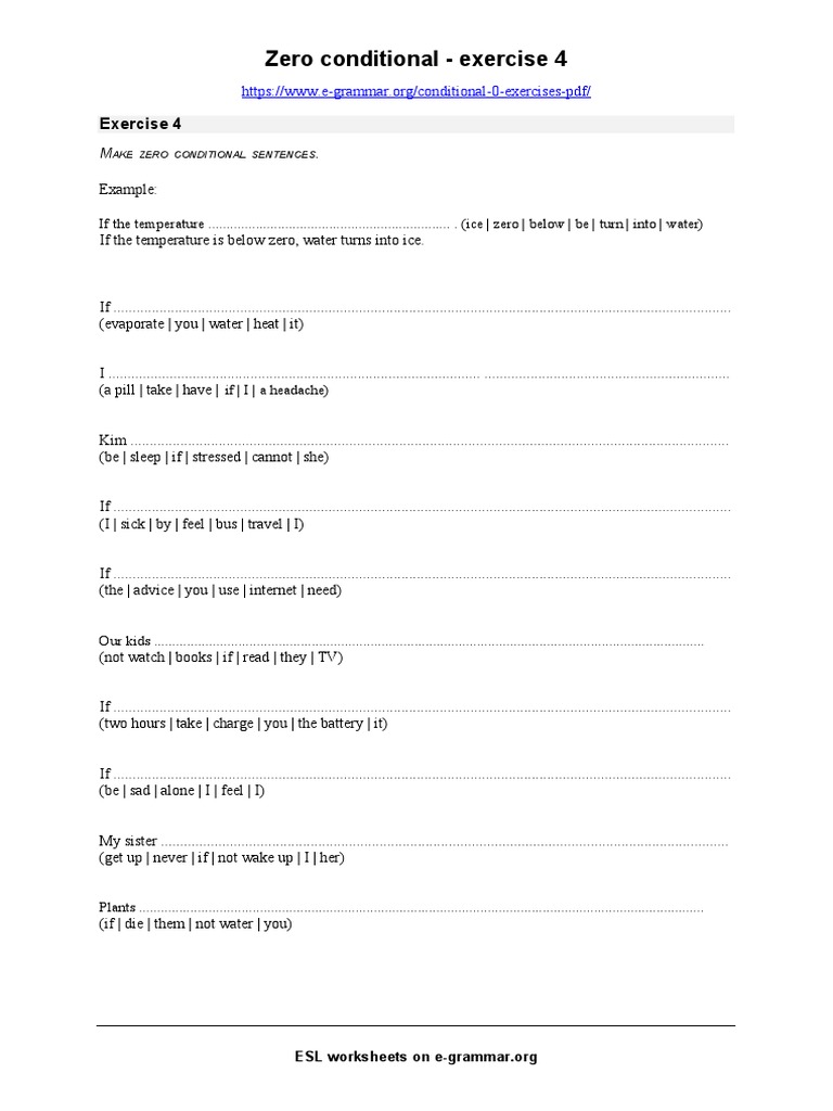 Zero Conditional Exercises for Kids | PDF | Physiology | Nature