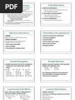 Optimization Techniques Code Optimizations