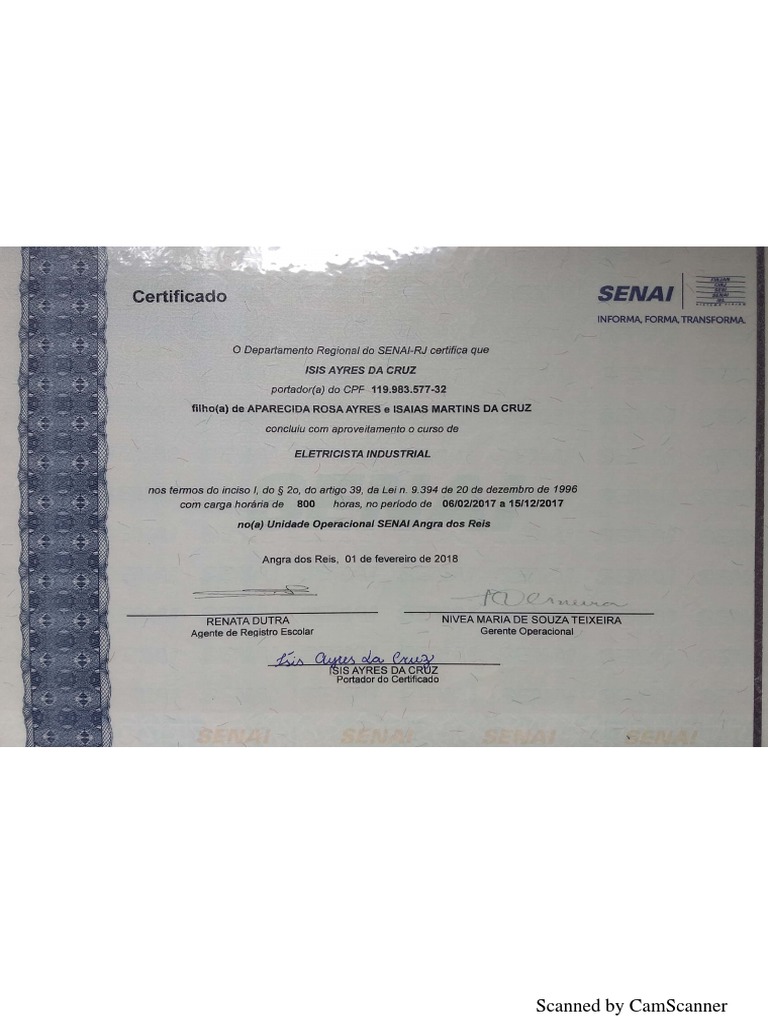 Certificado senai pdf pdf