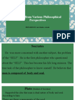 The Self From Various Philosophical Perspectives: PREPAIRED BY: Mrs Glenda T. Abcede