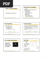 Lecture 5: Image Restoration Enhancement vs. Restoration