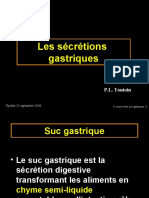 Les Sécrétions Gastriques: P.L. Toutain