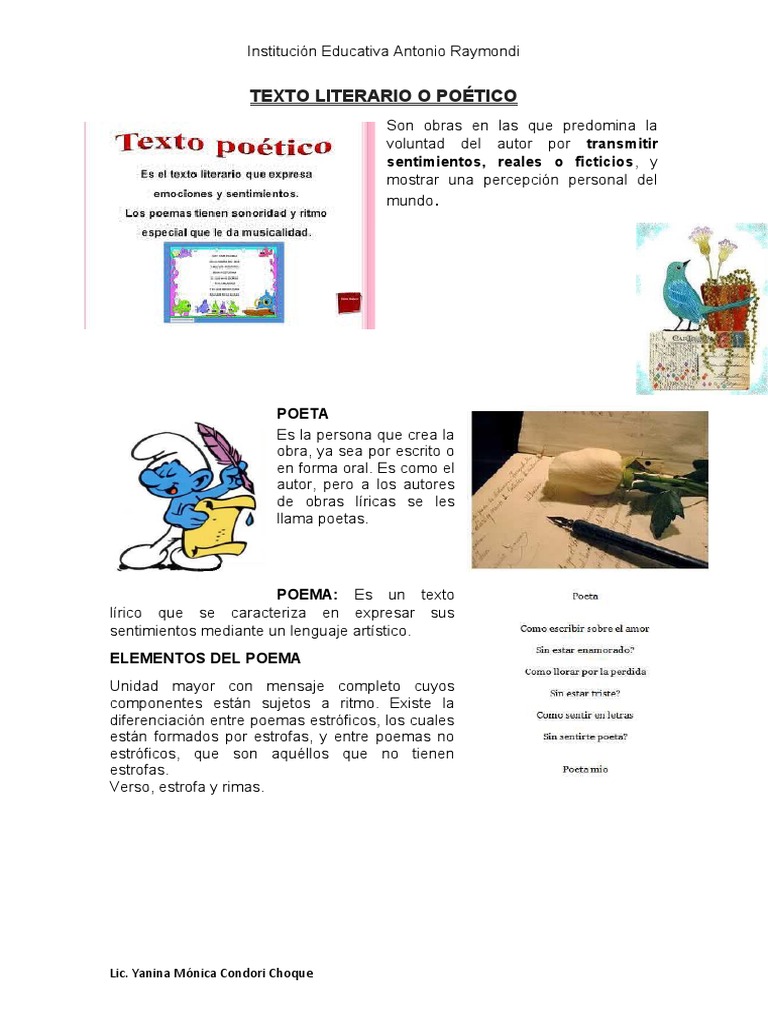 Texto Poetico 2° | PDF | Rima | Poesía