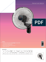 Remote Control Wall Fan 16. Wall Fans: Features On-Off Timer, 3 Speed Control
