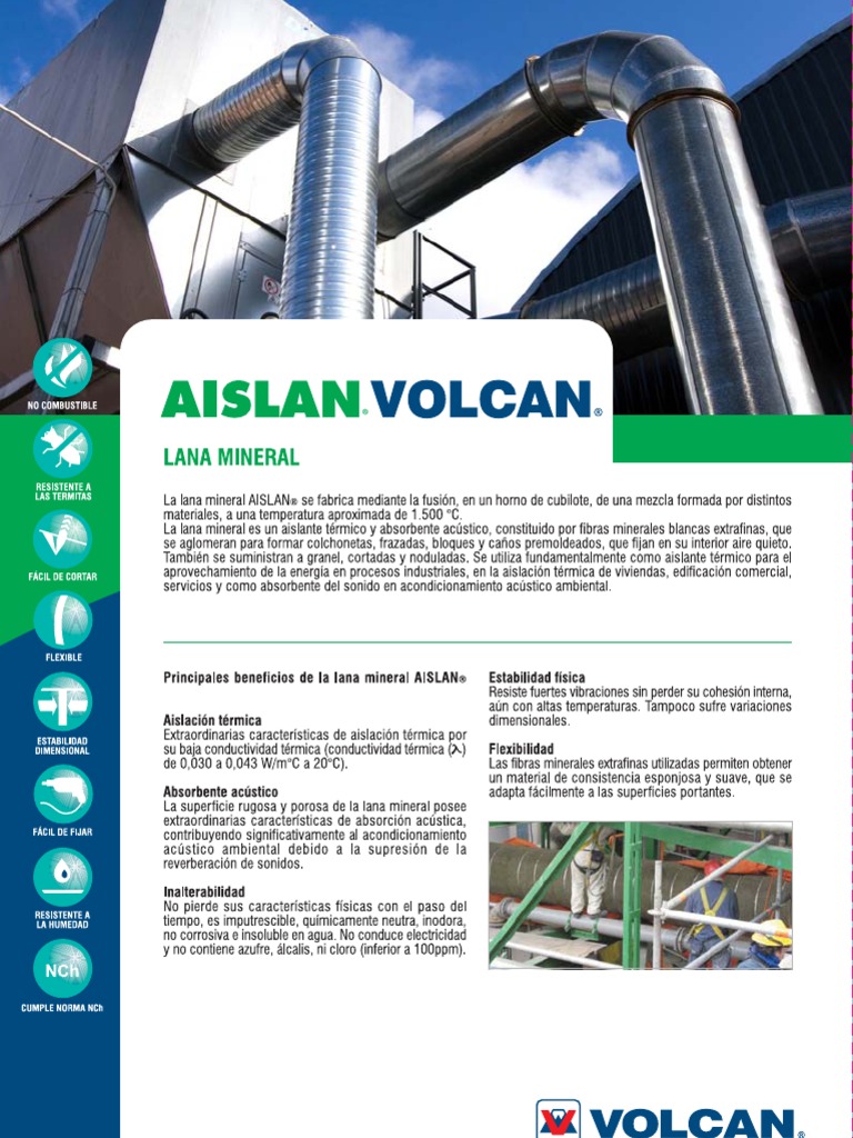 Volcan Ficha Aislan LANA MINERAL | PDF