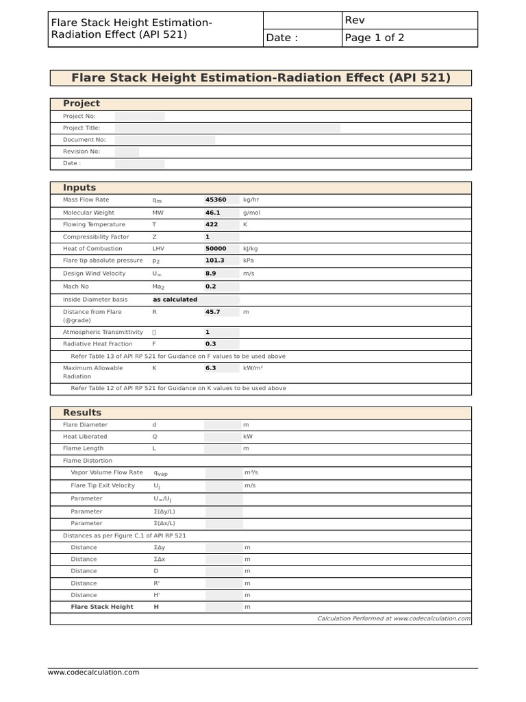 Flare Stack Height Estimation Guide | PDF | Physical Chemistry ...