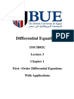 Differential Equations: 15SCIB02C First - Order Differential Equations With Applications