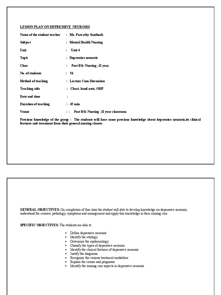 Lesson Plan Depression Download Free Pdf Psychotherapy Major