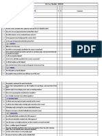 User Interface: Test Case Checklist - DESIGN