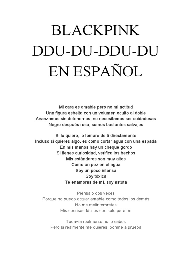 Paroles De Blackpink Ddu Ddu Du