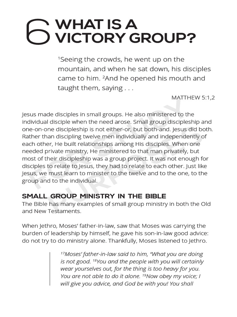Understanding Victory Groups for Discipleship | PDF | Disciple ...