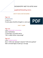 Errata For Biochemistry Neet PG Notes 2020: Typographical/Formatting Errors