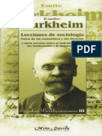 Émile Durkheim Lecciones de Sociología PDF