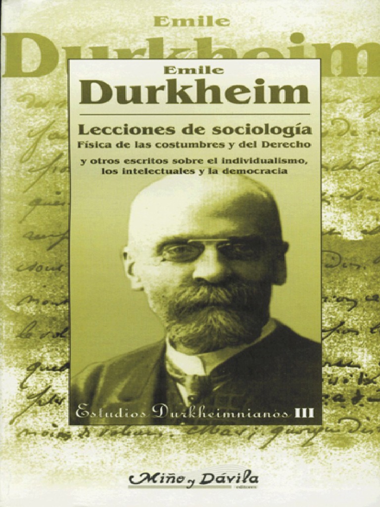 Émile Durkheim Lecciones de Sociología PDF | PDF | Emile Durkheim ...