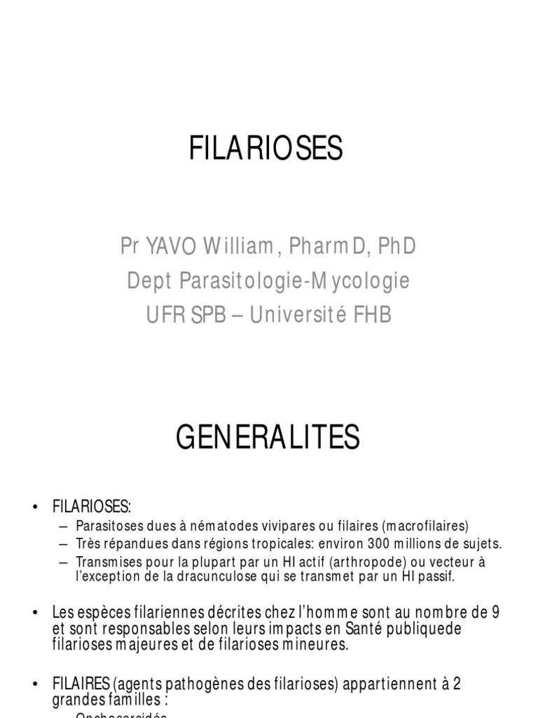 5 FILARIOSES Grale Et Dracunculose | PDF | Spécialités médicales ...