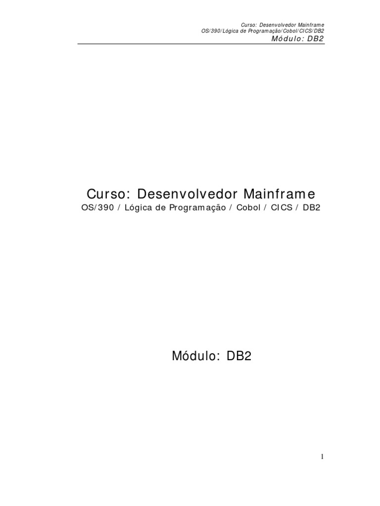 Curso de DB2 para Desenvolvedores Mainframe | PDF | SQL | Tabela (banco ...