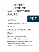D.Y.Patdrtil College of Architecture Akurdi: Anupam Second Year (A) Batch BCM Iii Project: Case Study Details