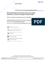 Nursing Students' Perceived Stress and Coping Behaviors in Clinical Training in Saudi Arabia