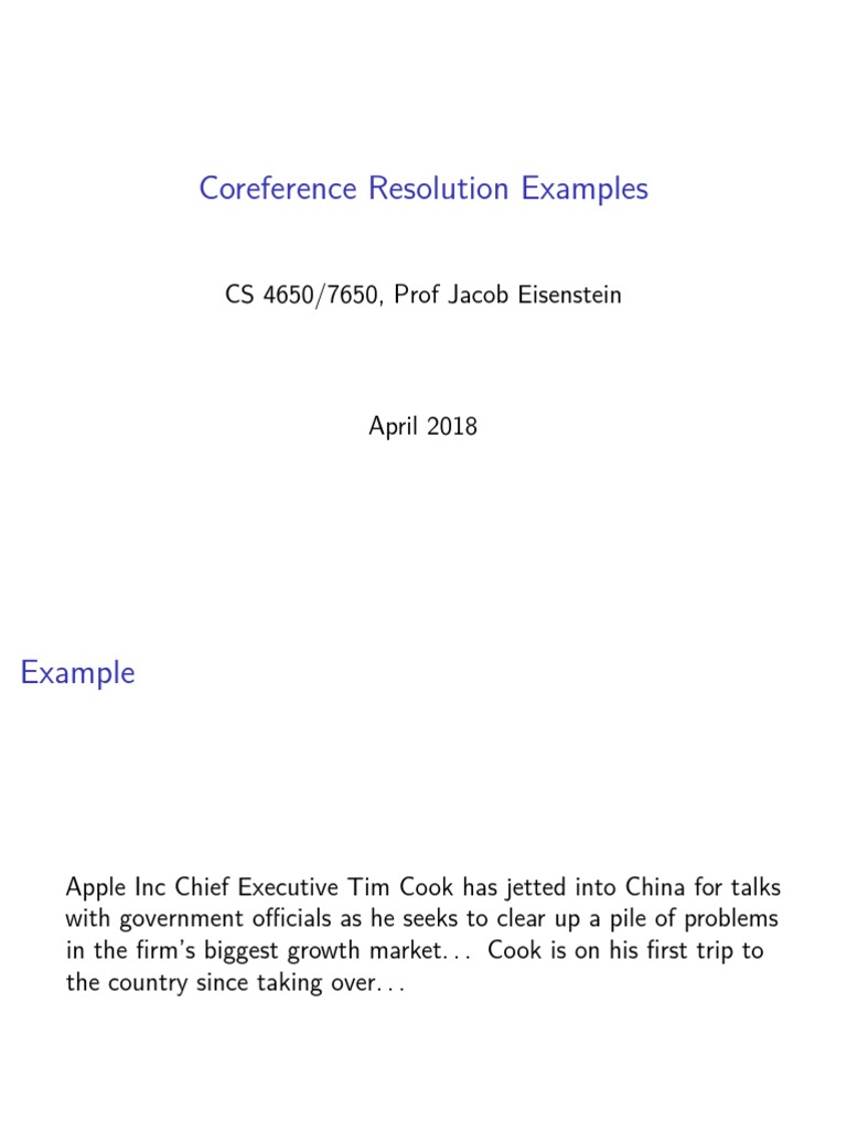 Coreference Resolution Guide | PDF