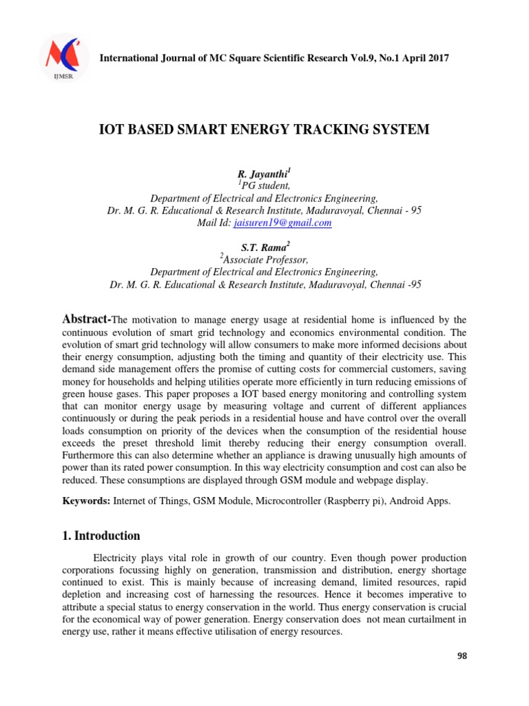IoT Smart Energy Tracking System | PDF | Internet Of Things | Raspberry Pi