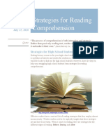 Handout Strategies For Reading Comprehension