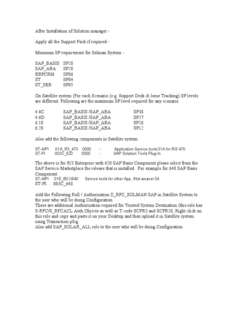 Solman System Setup and Authorization Guide | PDF