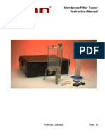 Membrane Filter Tester Instruction Manual: Part No. 396460 Rev. B