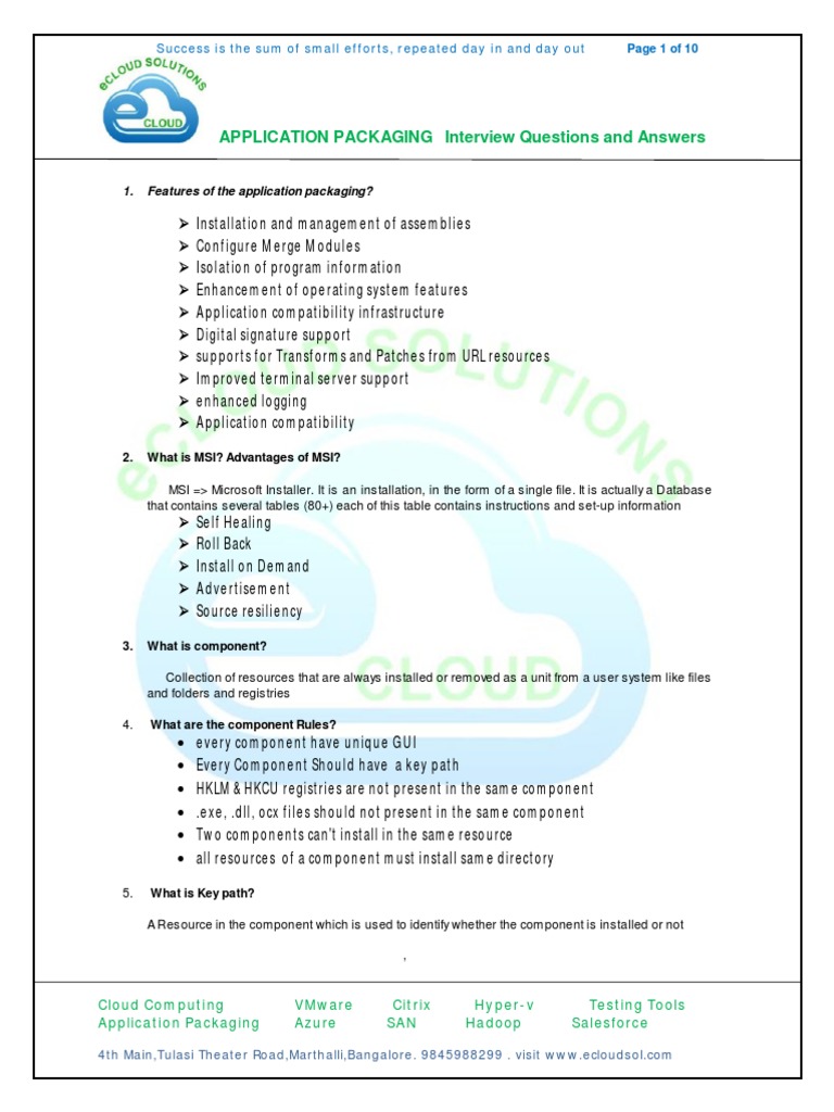 APPLICATION PACKAGING INTERVIEW QUESTIONS AND ANSWERS PDF intelligence overview