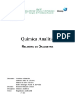 Relatório de Química Analítica: Analise Gravimétrica