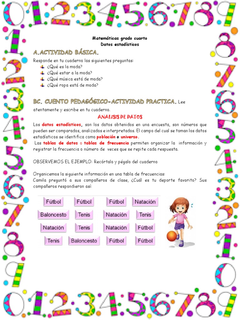 Estadística para Cuarto de Primaria | PDF | Información | Estadísticas