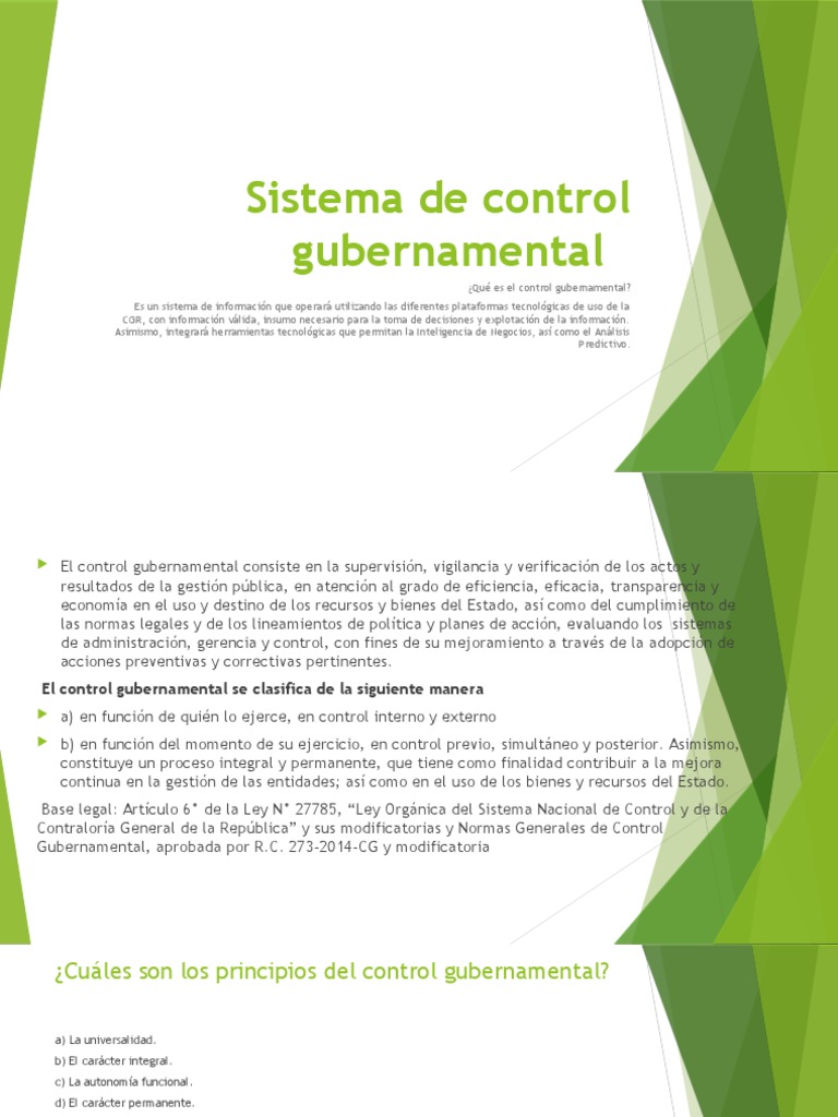 Control Gubernamental: Conceptos y Principios | PDF | Institución ...