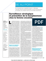Toxoplasmose Chez La Femme Enceinte Surveillance Sérologique Et Prévention - RDP - 2019 - 3 - 291