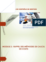MODULE 2 RAPPEL DES METHODES DE CALCUL DE COUTS