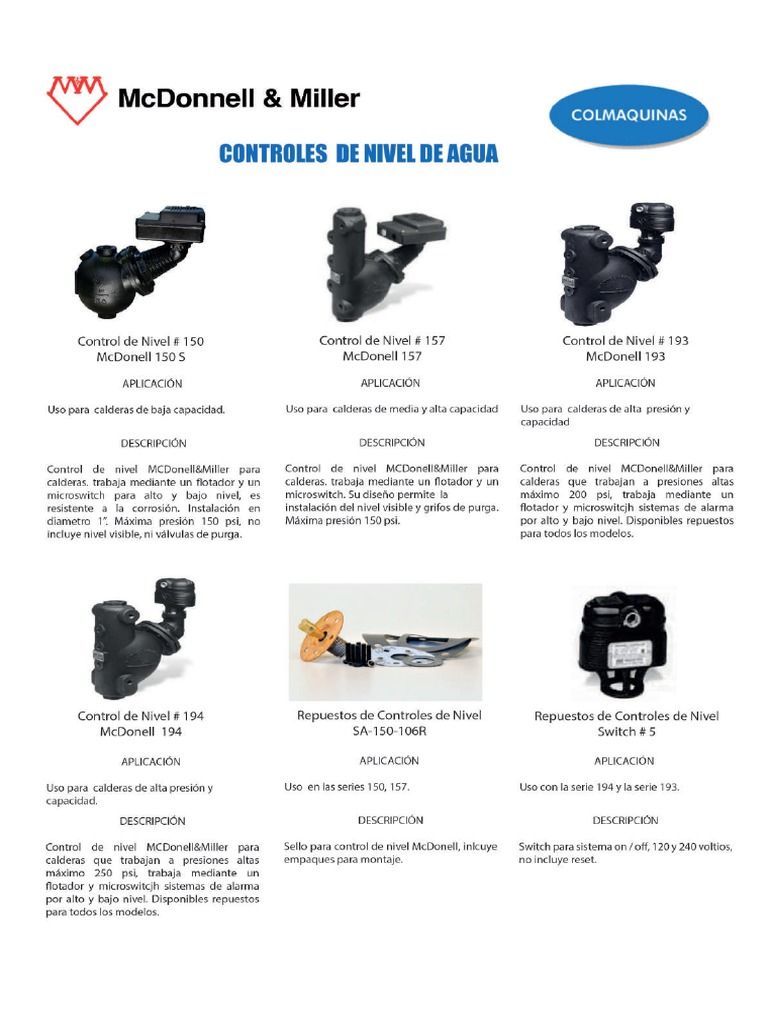 Galleggiante McDonnell &amp; Miller 67 120/240Vac - Tipo A Bassa Tensione - Usato