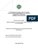 Universidad Central Del Ecuador Facultad de Jurisprudencia, Ciencias Políticas Y Sociales Carrera de Sociología