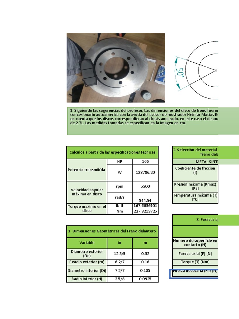 Dimensiones y Materiales de Discos de Freno | PDF | Amianto | Fricción