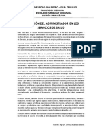 Practica 1 - II - Funcion Del Administrador en Los Servicios de Salud 2 Unidad