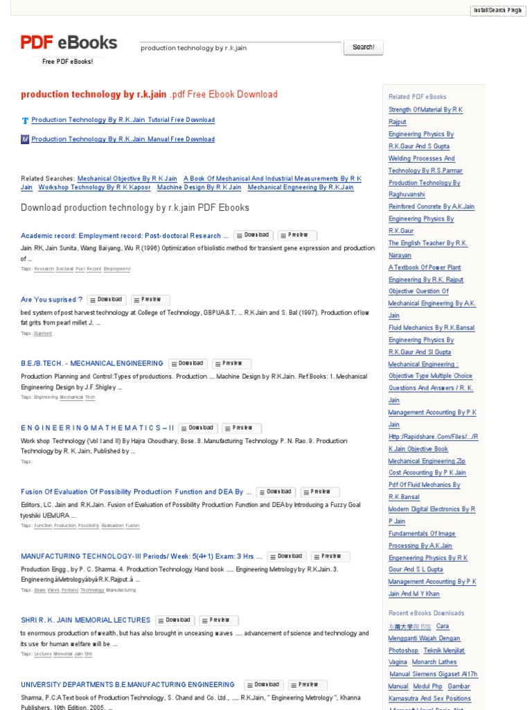 Search PDF Books Com Production Technology by R K Jain PDF S1xiny51 PDF