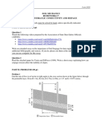 Soil Mechanics Homework # 7 Topics: Hydraulic Conductivity and Seepage