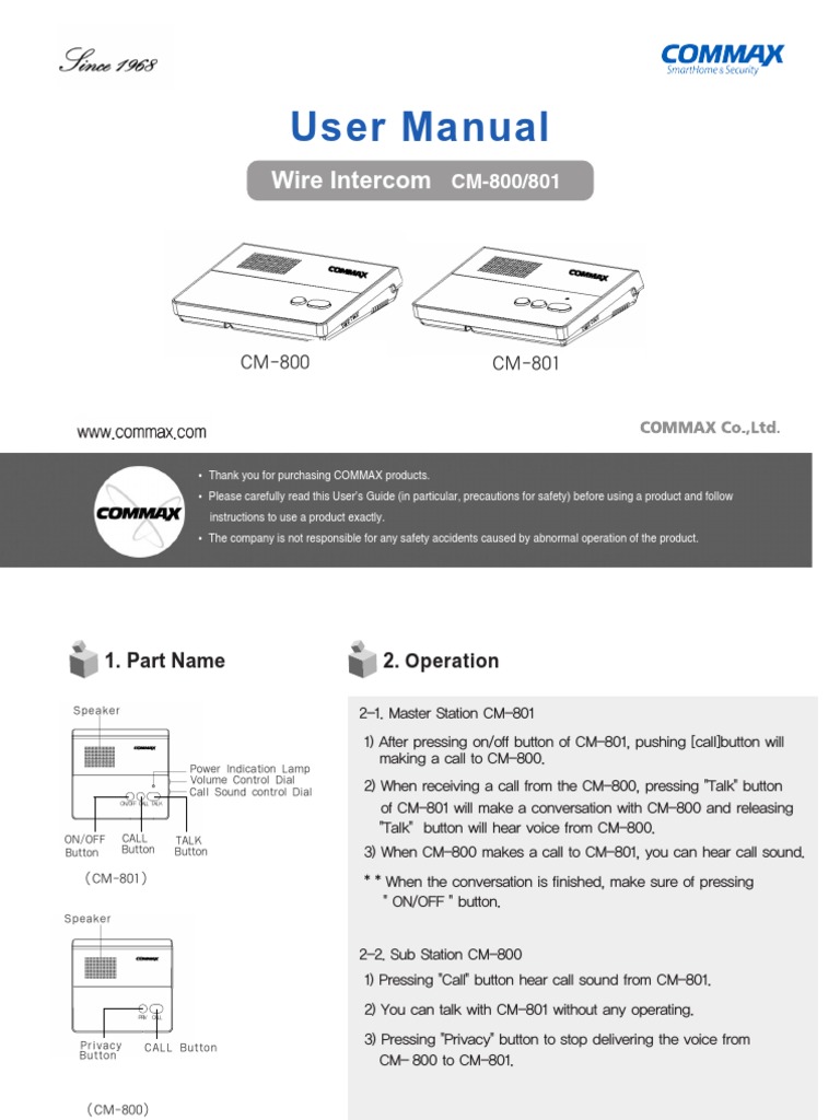 User Manual: Wire Intercom | Download Free PDF | Power Supply ...