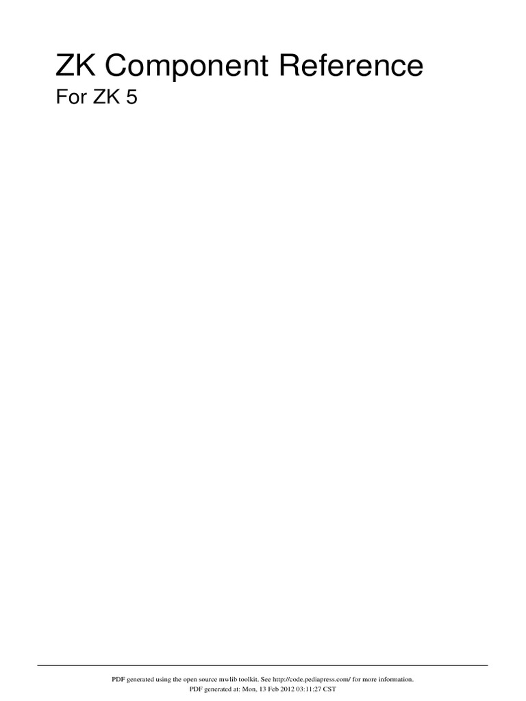 ZK 5 Component Reference PDF | PDF | Application Programming Interface ...