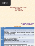 Bionanotechnology CH-320 (E) Open Elective: Dr. Kalyan Sundar Ghosh Dept. of Chemistry