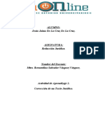 Actividad de Aprendizaje 2. Corrección de Un Texto Jurídico