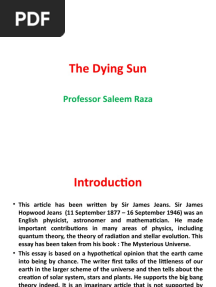The Dying Sun