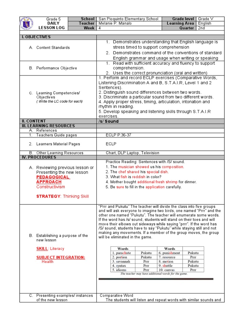 COT DLL Q2 English ECLP | PDF | Constructivism (Philosophy Of Education ...